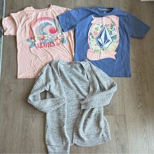 Girls 14/16 clothing lot Volcom and cardigan